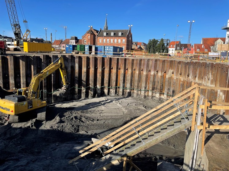 Ny pumpestation ved Svendborg Havn - udgravning og trappe